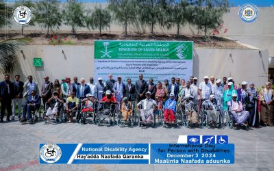 Hay’adda Naafada Qaranka oo kaashanaysa Wasaaradda Qoyska iyo Horumarinta Xuquuqul Insaanka ee Jamhuuriyadda Federaalka Soomaaliya ayaa maanta oo ay taariikhdu ku beegan tahay 3-da December 2024 ku qabatay Hotel Decale ee magaalada Muqdisho xuska maalinta naafada Adduunka.